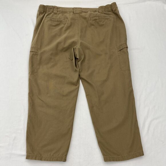 LL Bean Brown Cargo Pants Cotton Relaxed Fit Workwear Outdoor Mens 42x29 - Picture 2 of 10